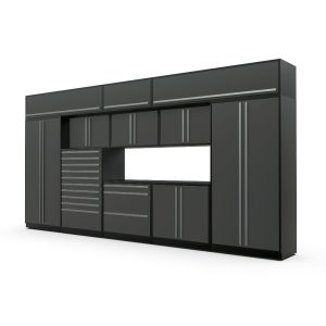 Proslat Fusion Plus 16 ft Garage Cabinet set Tool Overheads