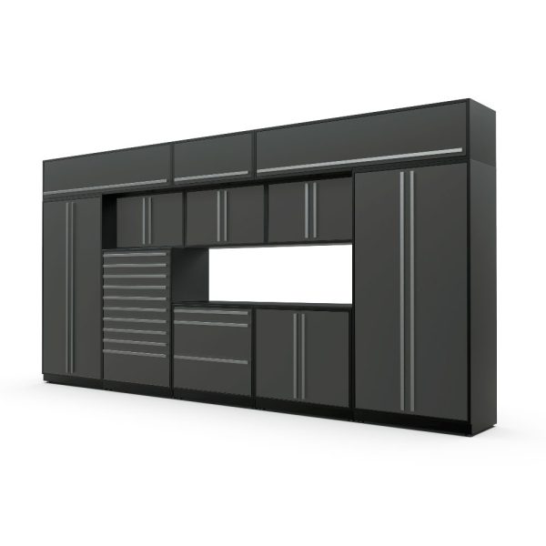 Proslat Fusion Plus 16 ft Garage Cabinet set Tool Overheads