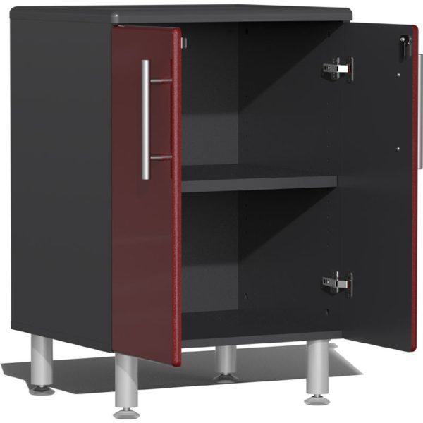 Ulti-MATE Garage Cabinets 2.0 Series Red Metallic 6-Piece Set with Bamboo Top - Image 4