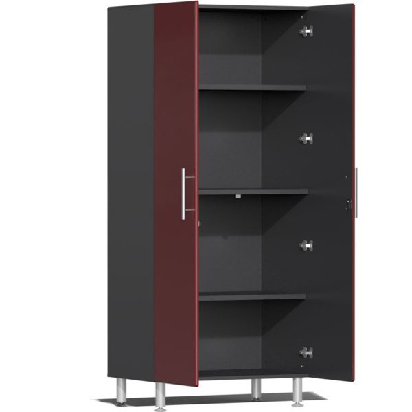 Ulti-MATE Garage Cabinets 2.0 Series Red Metallic 6-Piece Set with Bamboo Top - Image 3