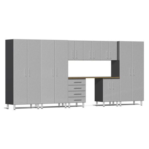 Ulti-MATE 2.0 Series 9-Piece Garage Cabinet Set with Bamboo Worktop