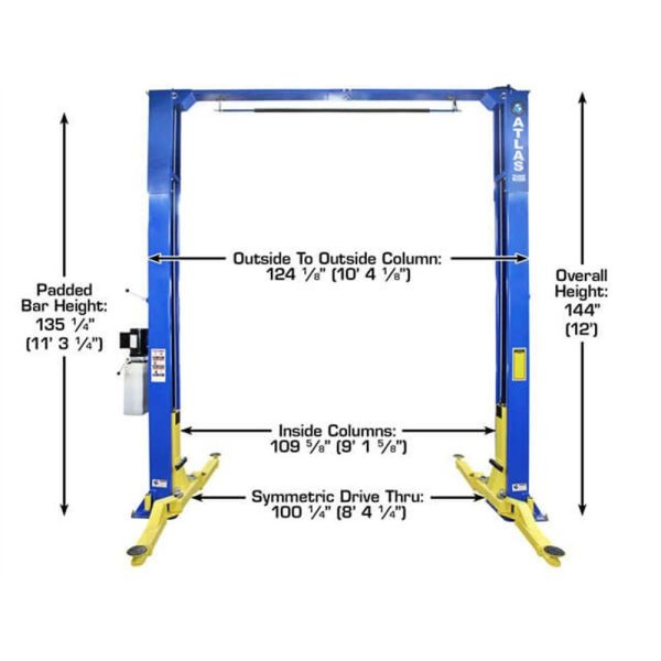 Atlas PRO-9D Overhead 9000 lb Capacity 2 Post Lift - Image 3