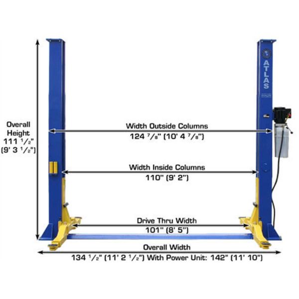 Atlas 9KBPX Baseplate 9000 lb Capacity 2 Post Lift - Image 8