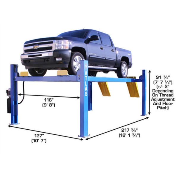 Atlas 414 14,000 lb. 4-Post Lift + RJ8 Rolling Jacks Combo - Image 8