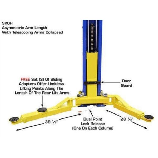 Atlas 9KOHX Overhead 9000 lb Capacity 2 Post Lift - Image 10